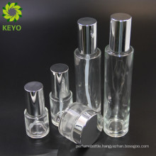 20ML 30ML 100ML 120ML Shiny aluminum sprayer empty cream foundation airless pump glass bottle for cosmetic set